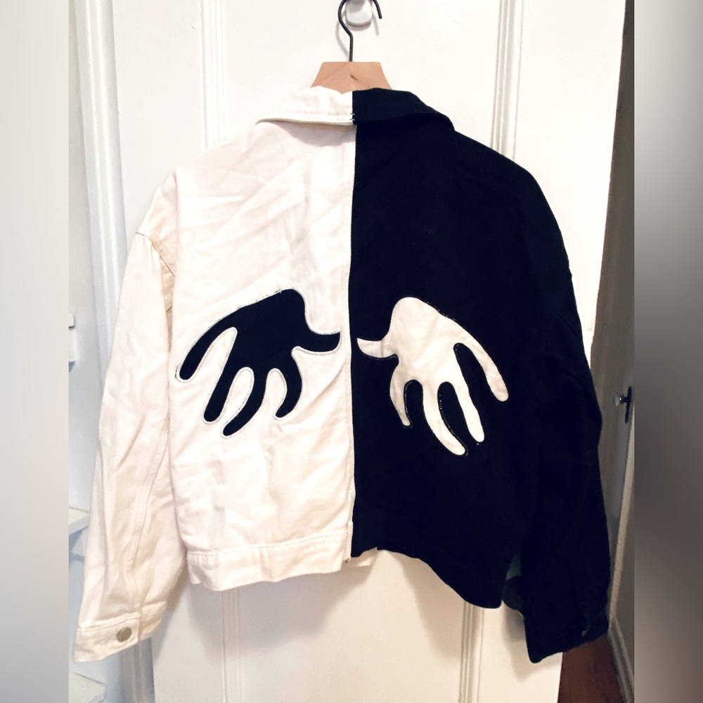 Thrifted Jean Jacket - Black/White